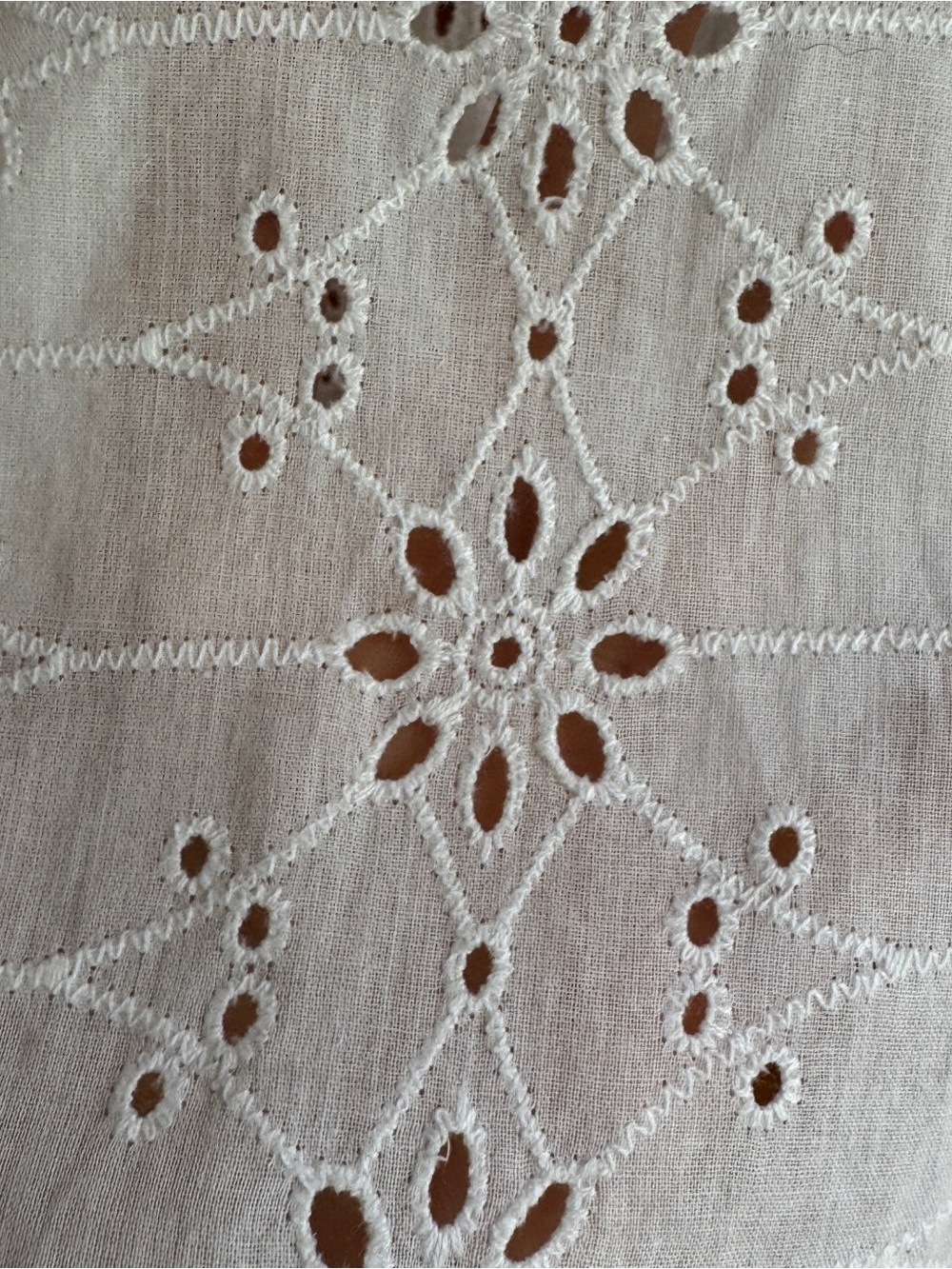 Kyra Beaded Eyelet Peasant Blouse L Boho Festival Cottagecore Resort Cotton - Picture 7 of 16